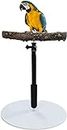 ToHLo Parrot Stand Perch,37" Adjustable Height Parrot Training Perch Stand,Portable Tabletop Bird Perch Spin Training Perch,Natural Wooden Bird Perch Stand with 13" Round Chassis for Birds,Parrots (A)