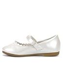Grosby Girl's Roxie Party Shoe, White Pearl, UK 11/US 12