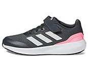 adidas Kids Run Falcon 3.0 Sport Running Elastic LACE TOP Strap Grey/Crystal White/Beam Pink 5