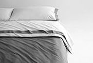 Casper Sleep Soft and Durable Supima Cotton Sheet Set, Queen, White/Slate