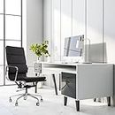 Milano Decor Chair Premium Replica Soft Pad Eames Premium PU Leather Gas Lift Function 360 Degree Swivel Office Furniture (Black)