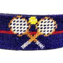 Smathers Branson Womens Life Belt Size 32 Tennis Crossed Racket Blue Embroidered