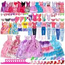`50Pcs Barbie Doll Clothes Bundle Dresses Shoes Set Accessories Girl Toy Gift·
