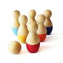 Shumee Wooden Mini Bowling Pins Toy Set (2 Years+) - Non Toxic| Indoor & Outdoor Fun Learning Game| Light Weight & Easy To Carry| Toddler Activity Toys|Wooden Toys For Kids|Gift For Kids|Activity Toys
