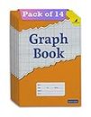 WOODSNIPE Graph Paper Books for School | Graph Books A4 Size with Brown Cover | 32 Pages | Graph Sheets with 1 cm Square for Maths | Set of 14 Graph Copy
