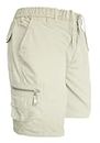 Mens Cargo Shorts Combat Multi Pocket Elasticated Waist Plain Lightweight Shorts (as8, alpha, xx_l, regular, short, Stone)