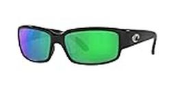 New costa del Mar Caballito cl 11 nero brillante occhiali da sole per donna, donna, Frame: Shiny Black / Lens: Green Mirror