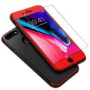 Phone Case Apple IPHONE 8 Plus Full-Cover Carbon Case Bumper Frame Red