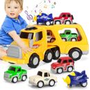 Spielzeugautos für 2 3 4 5 Jahre alte Jungen, Transporter LKW Rückzug Spiel Kinder Modell