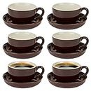Bravich Espresso Cup and Saucer Set. 6 Small Coffee Cups with Saucers for Espresso Shot, Coffee & Tea. Italian Mini Cups for Kitchen & Afternoon Tea Set. Dishwasher Safe. Porcelain Coffee Cup Set.
