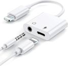 2in1 Adapter Dual Audio Charger Splitter Headphone Aux iPhone 14 13 12 11 X Pro