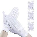 PFLYPF 3 paia di guanti da smoking, guanti bianchi con fibbie, guanti in nylon resistente al sudore, accessori per abiti da sera, cosplay, ispezione gioielli, bianco