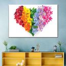 Elephant Stock Rainbow Floral Heart Canvas Print On Canvas Print Canvas | 8 H x 12 W x 1 D in | Wayfair RV-267_rainbow-floral-heart