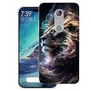 WUACYEAMING Case Compatible with ZTE Axon 7,Transparent Soft Bumper Phone Cover Clear Cases Shockproof TPU Silicone Bumpers Anti-Scratch Pattern-(Lion)