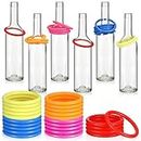 Shappy 31 Pcs Ring Toss Game Set Include 25 Rings for Ring Toss and 6 Glass Bottles Plastic Rings Fun Target Game Carnival Games Ring Game for Outside Activity Carnival Party Favor (Multicolor,2.36")
