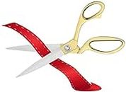 PASSPASS Professional Heavy Duty Tailor Scissors Gold Stainless Steel Ribbon Cutting Sewing Dressmaking (Gold 10.5 inch)
