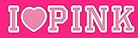 i love pink Victoria secret clothing I heart bumper sticker car decals and graphics vinyl wall dcor (1.5"W x 5.5"L, Pink Background)