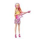 Barbie GYJ23 - Bühne frei für große Träume Malibu Puppe (ca. 30 cm groß, blond) mit Musik, Lichtern, Mikrofon und Zubehörteilen, Geschenk für Kinder von 3 bis 7 Jahren