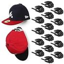 Modern JP Adhesive Hat Hooks for Wall (16-Pack) - Hat Rack for Baseball Caps, Minimalist Hat Display, Strong Hold Hat Hangers for Wall - U.S. Patent Pending, Black