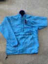 Vintage PATAGONIA Glissade Reversible Snap-Zip Jacket Deep Pile Fleece Blue