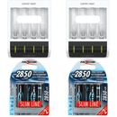 Ansmann 2 Smart Chargers and 8 AA Rechargeable Batteries Bundle