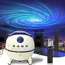Seadra Northern Galaxy Light Aurora Projector with Light Effects, Night Lights LED Ocean Wave Star Projector, for Bedroom Nebula Lamp, Remote Control, White Noises