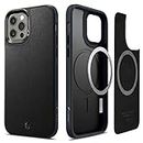 CYRILL Spigen Leather Brick with Mag Snap Compatibility for iPhone 12 Case/iPhone 12 Pro Case Cover (2020) - Graphite