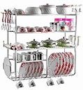 AVAIL Stainless Steel Over Sink Dish Drainer Rack | Space Saving Dish Drying Rack | Plate Cutlery Stand | Kitchen Utensil Rack | Kitchen Organizer - (30X31 Inch), 70 x 25 x 10 Centimeters