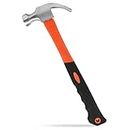 Oblivion Carbon Steel Claw Hammer with Steel Shaft-450 gms | Comfortable Grip Handle, Professional & Personal use - 13inch (Fibreglass and Chrome)