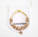 Pandora Charm Bracelet With Gold  & Silver Charms