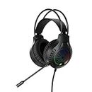 HY HYBEATS Dual Input USB/3.5mm Gaming Headset | 40mm Drivers | Over-Ear Gaming Headphones with ENC Microphone & RGB LED | Gaming Headset (Black)