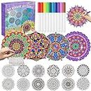 Insnug Color Your Own Mandala Window Cling, Arts and Crafts for Kids Ages 8-12, Crafts for Teens Adult Elderly, Teen Girl Gifts Trendy Stuff, Mandala Stained Glass Art Kit, Suncatcher Kits for Adult