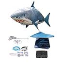Alomejor Remote Control Flying Shark RC Inflatable Balloon Toy Shark Clownfish Gift(Blue Shark)