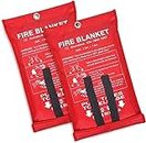 Emergency Fire Blanket for Home and Kitchen Fire Extinguishers for the House (2 Pack), Deluxe Fire Blankets Emergency for Home Fireproof Blanket Fire Retardant Blankets Fire Spray Emergency Blankets