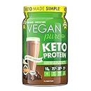 Keto Protein Powder with 10g MCT Per Scoop, Dairy & Sugar Free, 1g Net Carb, Helps Ketosis, Chocolate Flavour, Lactose Free, Plant Based Keto Protein Powder by Vegan Pure - 411g