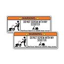 2X Warning Scooter Motorcycle Motorbike Sticker Funny Car Stickers Novelty Decals