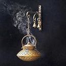 Craftasia® Small dhoop Stand with Bells and Wall Hook, Degchi with T-Light and Diya Holder for Home and Outdoor Decor
