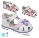 Toddler Girls Kids Summer Sandals Beach Occasion Shoes Leather Insole 5-9UK