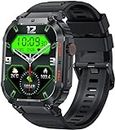 Military Smart Watches for Men Bluetooth Call 1.96" HD Big Screen Rugged Smartwatch Compatible with Android iPhone Samsung 100+ Sports Modes Heart Rate Sleep Monitor Tactical Fitness Tracker Watch