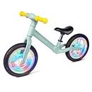 CMuloiet Colorful Lighting Balance Bike 2-6 Year Old Toddler Strider Balance Bike, No Pedal Bikes with Adjustable and Soft Seat, Boy Girls Birthday Gifts Toys