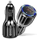 Usful Tech - USB C/USB A 30W Cigarette Lighter Car USB Charger Fast Charge Adapter QC3.0(USB A) Phone Dual Car Charger,Compatible with iphone, Samsung and Android phones