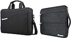 Bennett™ Mystic Unisex Adult Men's Laptop Bag 15.6 inch Side Shoulder Briefcase Satchel Messenger Business Bags - Black & Drax Laptop Sleeve Case Cover for 39.62 cm (15.6-Inch) Laptop MacBook