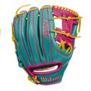 Wilson A2000 1786 11.5" Infield Baseball Glove - Teal/Flaming/Yellow - Right Han