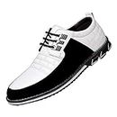 Mens Shoes,Mens Oxford Derby Orthopedic Leather Shoes Mens Casual Shoes Fashion Sneakers Men Walking Shoes Business Office Comfort Loafers Zapatos para Hombre (Color : Lace White, Size : 41 EU)