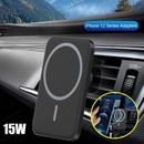 Magnetic Wireless Car Charger Mount Holder Fr iPhone Magsafe 15 14 13 12 Pro Max