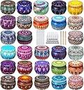 Ahyiyou DIY Candle Tins 4.4oz/130ml 28 Pieces 28 Color, Round Containers with Lids, Candle Wicks, Wicks Holder, Wicks Stickers for Candle Making, Arts & Crafts, Storage & More