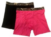 Mossy Oak Men's Knit Boxers , 2-Pack Boxer Briefs Black/Pink , 2XL (44-46)