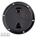 Xztrdi Boat-Ready Black Round Non-Slip Inspection Hatches - Sizes 6" with Detachable Cover - ABS Plastic Screw Out Access Hatch Cover for Kayak, Yacht, Marine Accessories