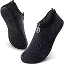 SEEKWAY Womens and Mens Water Shoes Quick-Dry Aqua Socks Barefoot for Outdoor Beach Swim Sports Yoga Snorkeling SK002 741 Black 8-9 women/7-8 Men