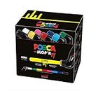 POSCA MOP’R PCM-22 Water Based Permanent Paint Markers. Round Tip for Art & Crafts. Multi Surface Use On Wood Metal Paper Canvas Cardboard Glass Fabric Ceramic Rock Stone Pebble Porcelain. Box of 8